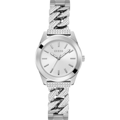 GUESS Relógio de Senhora 32mm Bracelete Iridescente, Mostrador Prateado, Caixa Iridescente, Prata, pulseira GUESS Relógio de Senhora 32mm Bracelete Iridescente, Mostrador Prateado, Caixa Iridescente, Prata, pulseira