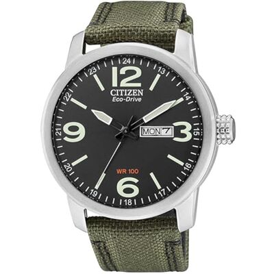 Citizen Relógio analógico para homens de Eco-Drive com correia em tecido Citizen Relógio analógico para homens de Eco-Drive com correia em tecido