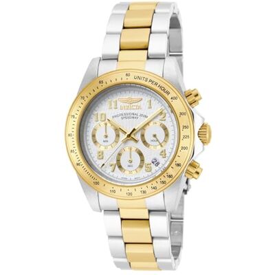 INVICTA Speedway Relógio de quartzo para homem, aço inoxidável, 39 mm, Prateado / dois tons, pulseira INVICTA Speedway Relógio de quartzo para homem, aço inoxidável, 39 mm, Prateado / dois tons, pulseira