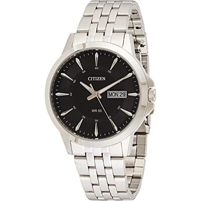 Citizen 32001463 Relógio analógico de quartzo para homem, em aço inoxidável, Preto/prateado, Tamanho único, pulseira Citizen 32001463 Relógio analógico de quartzo para homem, em aço inoxidável, Preto/prateado, Tamanho único, pulseira