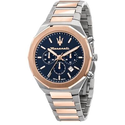 Maserati Relógio homem, coleção Stile, quartzo, cronógrafo, em aço, PVD ouro rosa R8873642002 Maserati Relógio homem, coleção Stile, quartzo, cronógrafo, em aço, PVD ouro rosa R8873642002