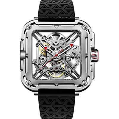 CIGA Design Relógio automático para homem X Series SUV relógios mecânicos de pulso tipo queleto, cristal de safira, correia de nylon e silicone CIGA Design Relógio automático para homem X Series SUV relógios mecânicos de pulso tipo queleto, cristal de safira, correia de nylon e silicone