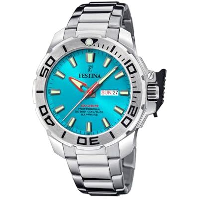 Festina Relógio masculino analógico de aço inoxidável 316 l prateado Festina Relógio masculino analógico de aço inoxidável 316 l prateado