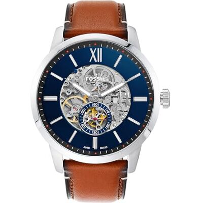 Fossil Relógio Townsman para Homem, Movimento Automático de Três Agulhas com Bracelete de Aço ou Pele, Vintage Fossil Relógio Townsman para Homem, Movimento Automático de Três Agulhas com Bracelete de Aço ou Pele, Vintage