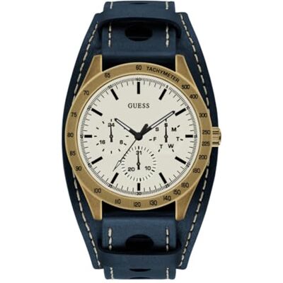 GUESS Relógio analógico de quartzo para homem, azul, 44 mm GUESS Relógio analógico de quartzo para homem, azul, 44 mm