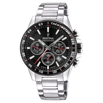 Festina Relógio Masculino Analógico de Aço Inoxidável 316l Movimento de Quartzo Cronógrafo Calendário Cristal Mineral de Alta Resistência Resistente à Água 10 ATM F20560 Timeless Chronograph Festina Relógio Masculino Analógico de Aço Inoxidável 316l Movimento de Quartzo Cronógrafo Calendário Cristal Mineral de Alta Resistência Resistente à Água 10 ATM F20560 Timeless Chronograph
