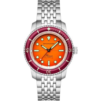 Spinnaker Relógio automático Fleuss 40 de 40 mm para homem, edição limitada 145 com pulseira de aço inoxidável sólido SP-5133 Spinnaker Relógio automático Fleuss 40 de 40 mm para homem, edição limitada 145 com pulseira de aço inoxidável sólido SP-5133