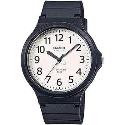 Casio Relógio analógico para homem de quartzo com correia em resina MW-240-7B Casio Relógio analógico para homem de quartzo com correia em resina MW-240-7B