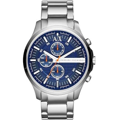 Giorgio Armani Relojes de Hombre, Movimiento de Cuarzo cronógrafo y Caja de 46 mm con Correa de Acero Inoxidable Giorgio Armani Relojes de Hombre, Movimiento de Cuarzo cronógrafo y Caja de 46 mm con Correa de Acero Inoxidable