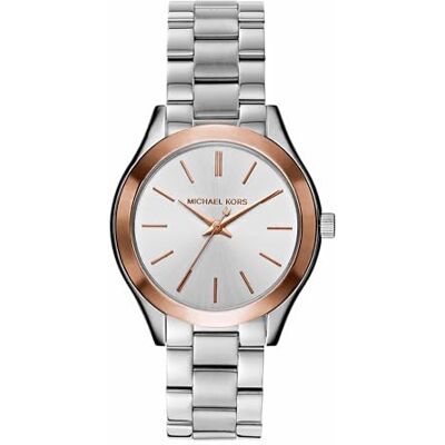 Michael Kors Relógio Slim Runway para Mulher, 33mm Movimento de Quartzo a Três Agulhas com Pulseira de Aço Inoxidável Michael Kors Relógio Slim Runway para Mulher, 33mm Movimento de Quartzo a Três Agulhas com Pulseira de Aço Inoxidável