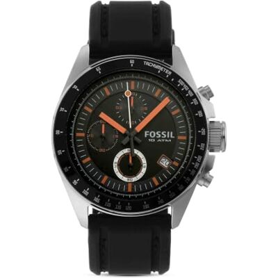 Fossil Relógio para homem Decker, movimento cronógrafo de quartzo, Preto e Cinza, 44 mm, Correia Fossil Relógio para homem Decker, movimento cronógrafo de quartzo, Preto e Cinza, 44 mm, Correia