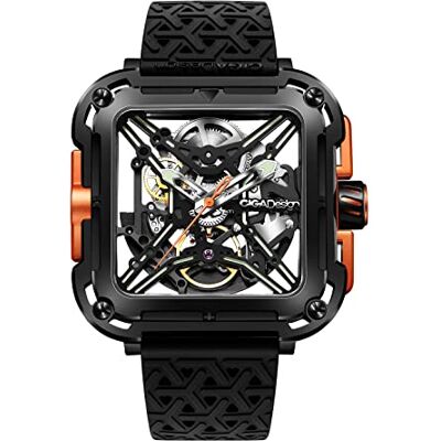 CIGA Design Relógio automático para homem X Series SUV relógios mecânicos de pulso tipo queleto, cristal de safira, correia de nylon e silicone CIGA Design Relógio automático para homem X Series SUV relógios mecânicos de pulso tipo queleto, cristal de safira, correia de nylon e silicone