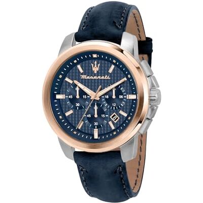 Maserati Successo Relógio para Homem, Cronógrafo, em Aço, PVD Ouro Rosa, Couro Maserati Successo Relógio para Homem, Cronógrafo, em Aço, PVD Ouro Rosa, Couro