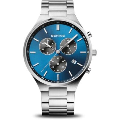 BERING 11743 Relógio de quartzo para homem com caixa de titânio de 43 mm e mostrador, pulseira de titânio com detalhes de titânio e resistência à água de 5 ATM BERING 11743 Relógio de quartzo para homem com caixa de titânio de 43 mm e mostrador, pulseira de titânio com detalhes de titânio e resistência à água de 5 ATM