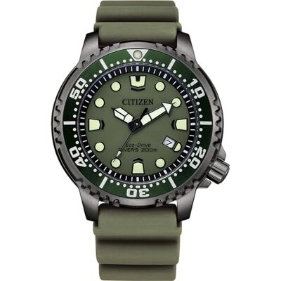 Citizen Relógio Promaster Marine Analógico Masculino Eco-Drive com Pulseira de Borracha, verde, Tamanho único, Correia Citizen Relógio Promaster Marine Analógico Masculino Eco-Drive com Pulseira de Borracha, verde, Tamanho único, Correia