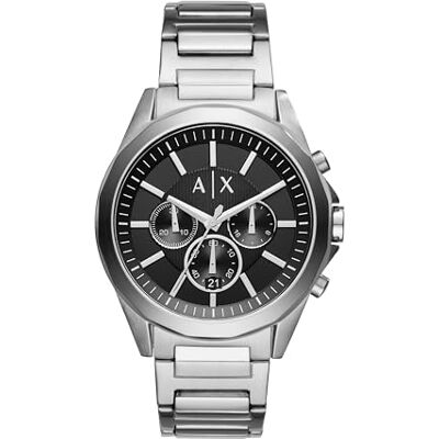 Giorgio Armani Reloj Hombre, Movimiento cronógrafo de Cuarzo y Caja de 44mm con Correa de Acero Inoxidable Giorgio Armani Reloj Hombre, Movimiento cronógrafo de Cuarzo y Caja de 44mm con Correa de Acero Inoxidable