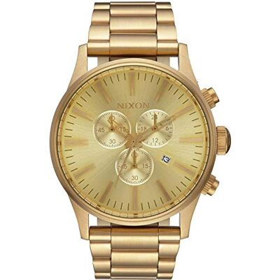 NIXON Sentry Chrono Relógio de pulso, All Gold, Tamanho único, Aço inoxidável NIXON Sentry Chrono Relógio de pulso, All Gold, Tamanho único, Aço inoxidável