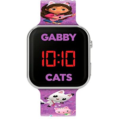 Disney Relógio digital de quartzo para menina com correia de plástico , estampado roxo, correia Disney Relógio digital de quartzo para menina com correia de plástico , estampado roxo, correia