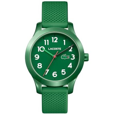 Lacoste Relógio com movimento de quartzo de três ponteiros para crianças coleção .12.12 Kids com correia de silicone, Verde, Tamanho único, Correia Lacoste Relógio com movimento de quartzo de três ponteiros para crianças coleção .12.12 Kids com correia de silicone, Verde, Tamanho único, Correia