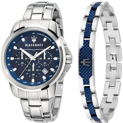 Maserati Relógio Successo para Homem, Cronógrafo e Pulseira de Aço, PVD Azul Maserati Relógio Successo para Homem, Cronógrafo e Pulseira de Aço, PVD Azul