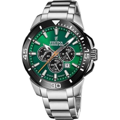 Festina Relógio Masculino Analógico de Aço Inoxidável 316l Prateado Movimento de Quartzo Cronógrafo Calendário Cristal Mineral de Alta Resistência Resistente à Água 10 ATM F20641/A Chrono Festina Relógio Masculino Analógico de Aço Inoxidável 316l Prateado Movimento de Quartzo Cronógrafo Calendário Cristal Mineral de Alta Resistência Resistente à Água 10 ATM F20641/A Chrono