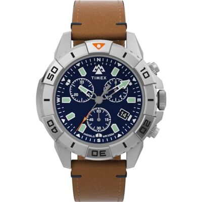 Timex Men's Chronograph Quartz Watch with a Leather Strap Ridge Chrono Timex Men's Chronograph Quartz Watch with a Leather Strap Ridge Chrono