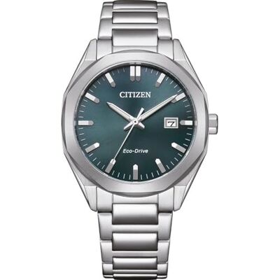 Citizen Relógio analógico de quartzo para homem com correia de aço inoxidável, verde, pulseira Citizen Relógio analógico de quartzo para homem com correia de aço inoxidável, verde, pulseira