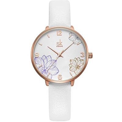 Alienwork SK Relógio de mulher elegante com flores, tira Alienwork SK Relógio de mulher elegante com flores, tira