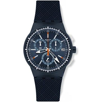 Swatch Relógio cronógrafo de quartzo para homem com correia de silicone, SUSN410 Swatch Relógio cronógrafo de quartzo para homem com correia de silicone, SUSN410