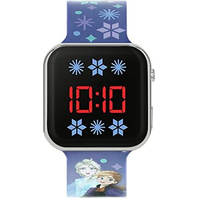 Disney Relógio analógico de quartzo para menina com correia de silicone, azul, correia Disney Relógio analógico de quartzo para menina com correia de silicone, azul, correia