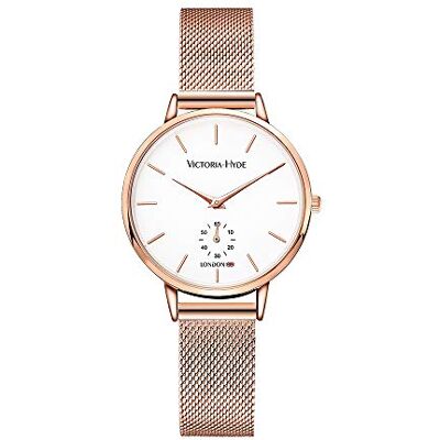VICTORIA HYDE Relógio de Pulso Feminino de Quartzo com Pulseira de Couro, Rosa dourado, pulseira VICTORIA HYDE Relógio de Pulso Feminino de Quartzo com Pulseira de Couro, Rosa dourado, pulseira