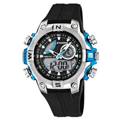 Calypso Relógio Digital Masculino Analógico K5586 Quartzo Resistente à Água 10 ATM Data e Calendário, Cronógrafo, Duplo Fuso Horário, Luz, Alarme, 12 e 24 Horas Bracelete de Borracha Flash Time Calypso Relógio Digital Masculino Analógico K5586 Quartzo Resistente à Água 10 ATM Data e Calendário, Cronógrafo, Duplo Fuso Horário, Luz, Alarme, 12 e 24 Horas Bracelete de Borracha Flash Time