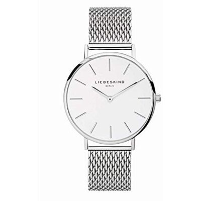 Liebeskind Berlin LIEBESKIND Relógio de pulso analógico de quartzo com correia, Prateado e branco, Moderno Liebeskind Berlin LIEBESKIND Relógio de pulso analógico de quartzo com correia, Prateado e branco, Moderno