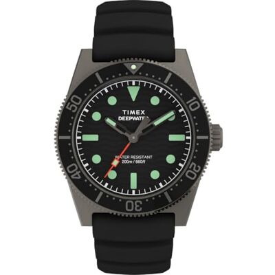 Timex Men's Analogue Quartz Watch with a Rubber Strap Deep Water Reef Timex Men's Analogue Quartz Watch with a Rubber Strap Deep Water Reef