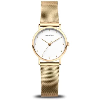 BERING Relógio analógico clássico coleção para mulher de quartzo com correia em aço inoxidável e cristal de safira , branco, 26, Pulseira BERING Relógio analógico clássico coleção para mulher de quartzo com correia em aço inoxidável e cristal de safira , branco, 26, Pulseira