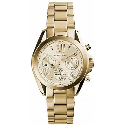 Michael Kors Relógio Bradshaw para mulher, movimento cronógrafo de quartzo de 36 mm com correia de aço inoxidável Michael Kors Relógio Bradshaw para mulher, movimento cronógrafo de quartzo de 36 mm com correia de aço inoxidável