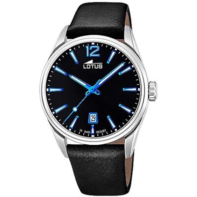 Lotus Relógio lótus para homem cromado caixa de aço inoxidável 316 l prateado correia de couro preto Movimiento de Cuarzo, Calendario, Cristal Mineral de Alta Resistencia, Resistente al Agua 10 ATM Clásico Minimalist Lotus Relógio lótus para homem cromado caixa de aço inoxidável 316 l prateado correia de couro preto Movimiento de Cuarzo, Calendario, Cristal Mineral de Alta Resistencia, Resistente al Agua 10 ATM Clásico Minimalist