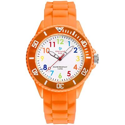 Alienwork Kids relógio de aprendizagem infantil menino menina tempo de aprendizagem impermeável 5 ATM, tira Alienwork Kids relógio de aprendizagem infantil menino menina tempo de aprendizagem impermeável 5 ATM, tira