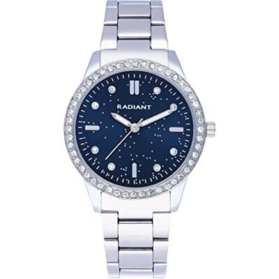 Radiant Coleção Universe Relógio analógico. Relógio de pulso para mulher. Relógio de pulseira com pedras brilhantes no bisel. 3ATM. 38mm, Prata, pulseira Radiant Coleção Universe Relógio analógico. Relógio de pulso para mulher. Relógio de pulseira com pedras brilhantes no bisel. 3ATM. 38mm, Prata, pulseira