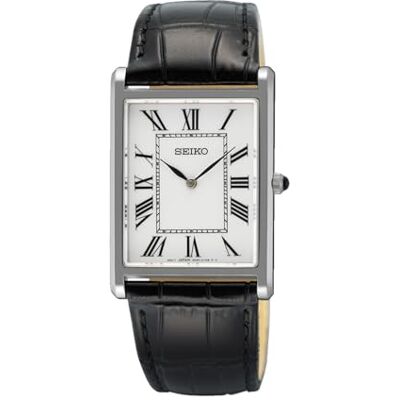 Seiko Relógio analógico para mulher com pulseira de couro Seiko Relógio analógico para mulher com pulseira de couro