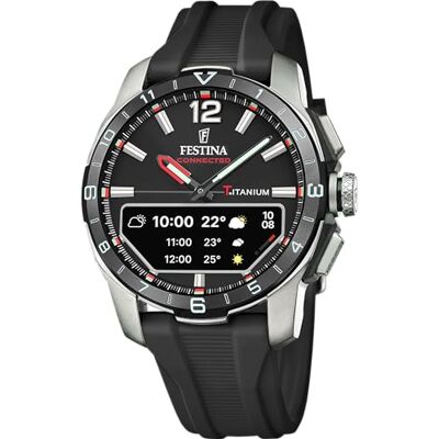Festina Relógio Inteligente Homem Híbrido Connected D de Borracha Preta Analógico Inteligente F23000/4 Controle de Música, Contagem de Passos, Notifica e Recusa de Chamadas até 10 Dias de Festina Relógio Inteligente Homem Híbrido Connected D de Borracha Preta Analógico Inteligente F23000/4 Controle de Música, Contagem de Passos, Notifica e Recusa de Chamadas até 10 Dias de