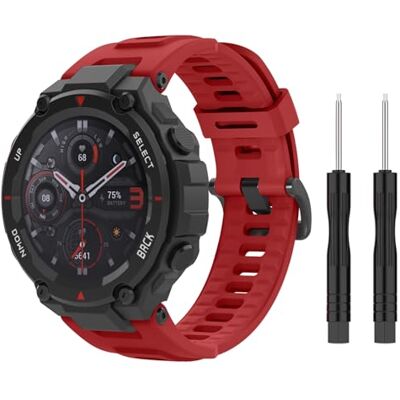 MoKo Bracelete de Relógio Compatível com Amazfit T-Rex/T-Rex Pro, Pulseira Esportiva de Substituição de Silicone Macio com 2 Parafusos MoKo Bracelete de Relógio Compatível com Amazfit T-Rex/T-Rex Pro, Pulseira Esportiva de Substituição de Silicone Macio com 2 Parafusos