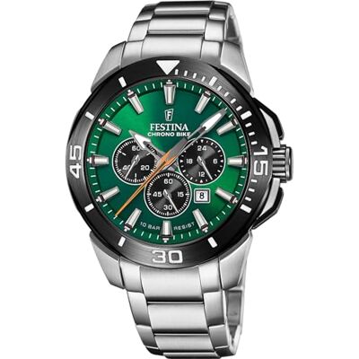 Festina Relógio masculino analógico de aço inoxidável 316l prateado F20641 Movimento de quartzo, cronógrafo, calendário, vidro mineral de alta resistência Festina Relógio masculino analógico de aço inoxidável 316l prateado F20641 Movimento de quartzo, cronógrafo, calendário, vidro mineral de alta resistência