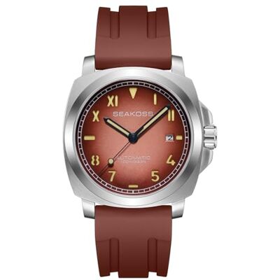SEAKOSS Relógio automático de 40 mm com movimento de gaivota ST1612, 10 ATM, relógios de mergulho para homem com calendário, safira, relógio mecânico luminoso SEAKOSS Relógio automático de 40 mm com movimento de gaivota ST1612, 10 ATM, relógios de mergulho para homem com calendário, safira, relógio mecânico luminoso