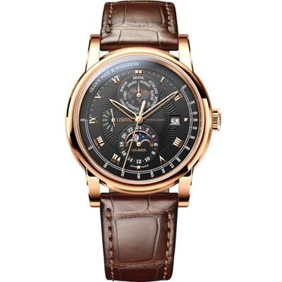 LOBINNI Relógio automático mecânico para homem, semana, calendário, exibição de 24 horas, cristal de safira, pulseira de couro, relógios de negócios para homem, presente de luxo para homem LOBINNI Relógio automático mecânico para homem, semana, calendário, exibição de 24 horas, cristal de safira, pulseira de couro, relógios de negócios para homem, presente de luxo para homem
