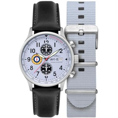 AVI-8 Hawker Hurricane Relógio cronógrafo clássico com bracelete de couro para homem 43,5 mm AV-4011, Correia AVI-8 Hawker Hurricane Relógio cronógrafo clássico com bracelete de couro para homem 43,5 mm AV-4011, Correia