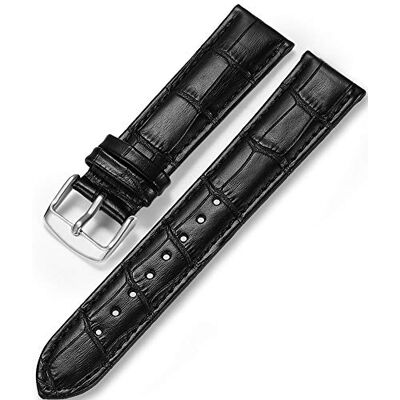 iStrap Correias de relógio de couro correia de substituição para homens e mulheres fivela de aço inoxidável 18 mm 19 mm 20 mm 21 mm 22 mm 24 mm preto castanho iStrap Correias de relógio de couro correia de substituição para homens e mulheres fivela de aço inoxidável 18 mm 19 mm 20 mm 21 mm 22 mm 24 mm preto castanho