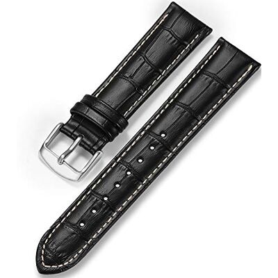 iStrap Correias de relógio de couro correia de substituição para homens e mulheres fivela de aço inoxidável 18 mm 19 mm 20 mm 21 mm 22 mm 24 mm preto castanho iStrap Correias de relógio de couro correia de substituição para homens e mulheres fivela de aço inoxidável 18 mm 19 mm 20 mm 21 mm 22 mm 24 mm preto castanho