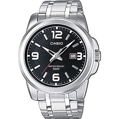 Casio Relógio analógico de quartzo para homem, aço inoxidável, pulseira Casio Relógio analógico de quartzo para homem, aço inoxidável, pulseira
