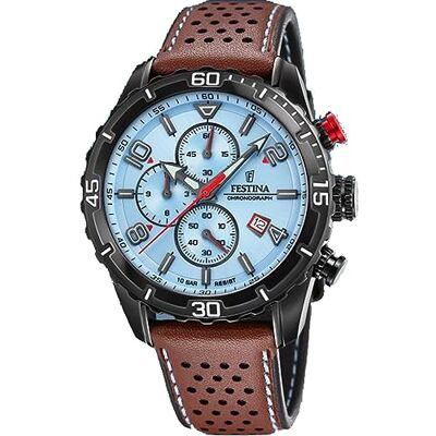 Festina Relógio masculino analógico de couro movimento de quartzo cronógrafo calendário vidro mineral de alta resistência resistente à água 10 ATM elegante F20519 Chrono Sport, Castanho Festina Relógio masculino analógico de couro movimento de quartzo cronógrafo calendário vidro mineral de alta resistência resistente à água 10 ATM elegante F20519 Chrono Sport, Castanho